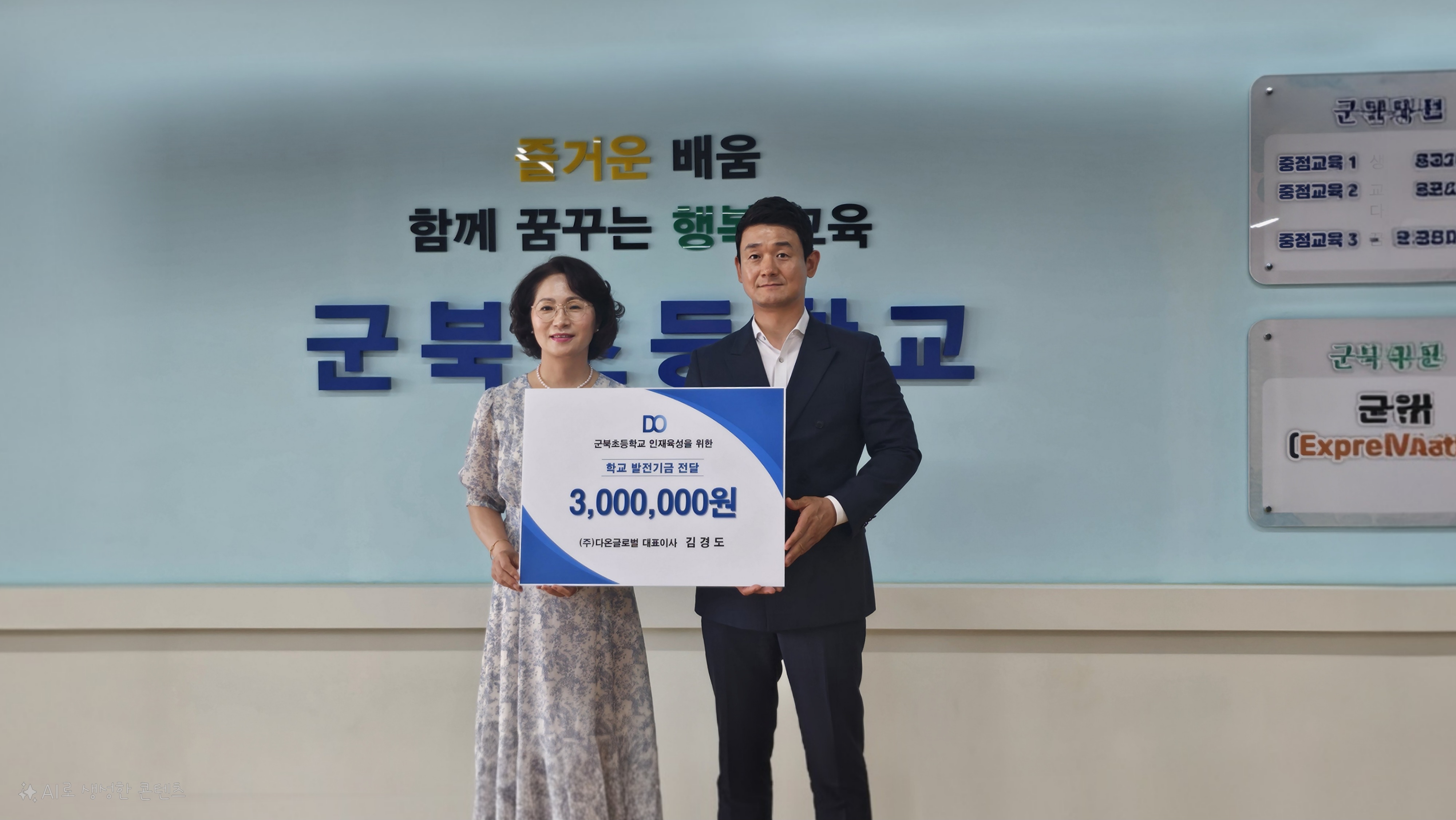 군북초등학교 발전기금 전달